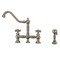 Whitehaus Bridge Faucet W/ Long Traditional Swivel Spout, Cross Handles And Brass WHKBTCR3-9201-NT-BN - alternate 1